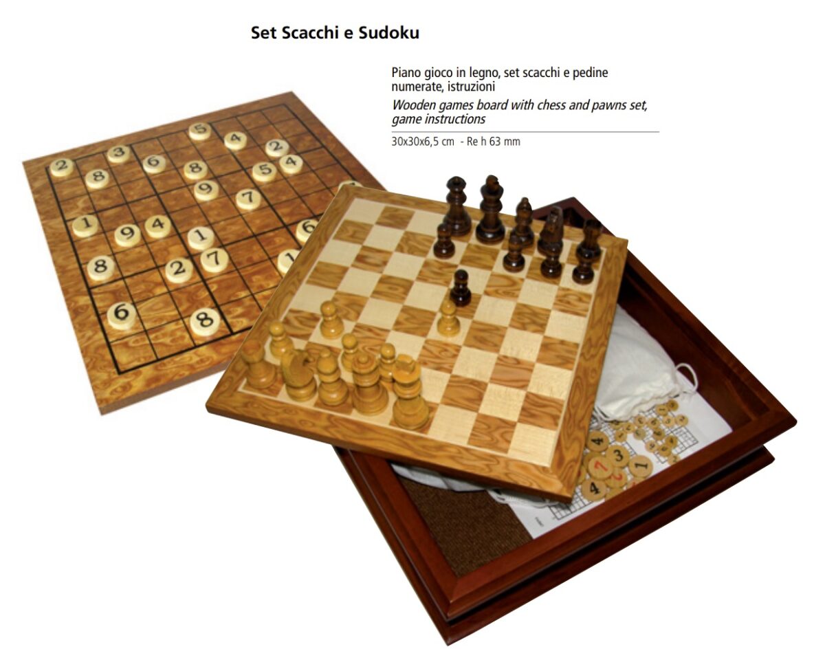 Koka Šahs un sudoku komplekts (nocenots - nav iepakojuma) - Italija - Attēls 1