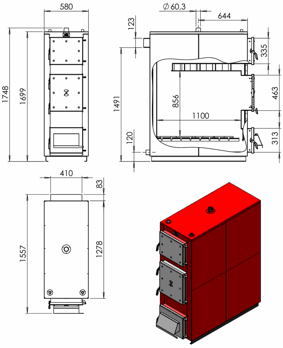 Malkas apkures katls MK-100 - Attēls 4